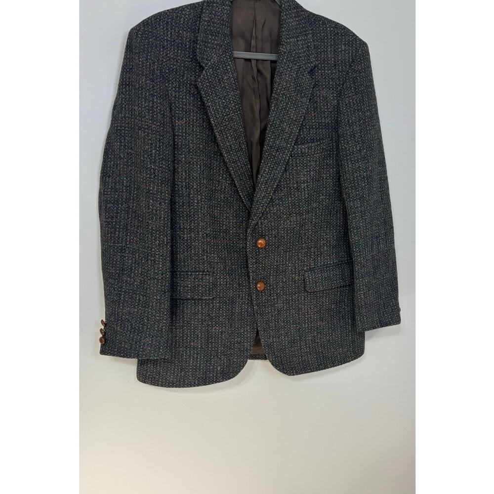 VTG WFF by Farah Designer Series  42 Reg, wool, poly, viscose brown tweed jacket
